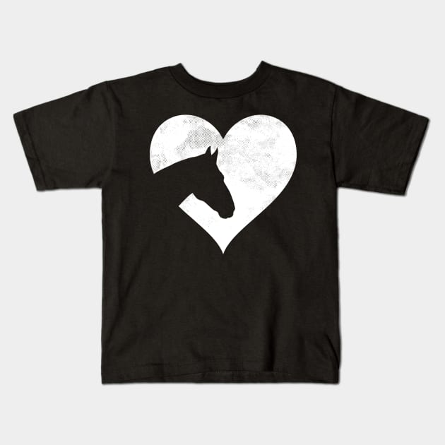 Horse Heart Silhouette For Cowgirl Equestrian Graphic Girl Kids T-Shirt by alyssacutter937@gmail.com
